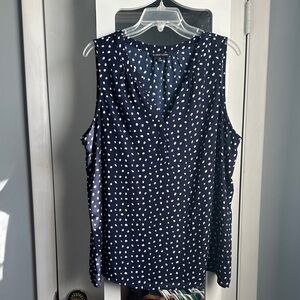 41 Hawthorn Navy and White Polka Dot Blouse